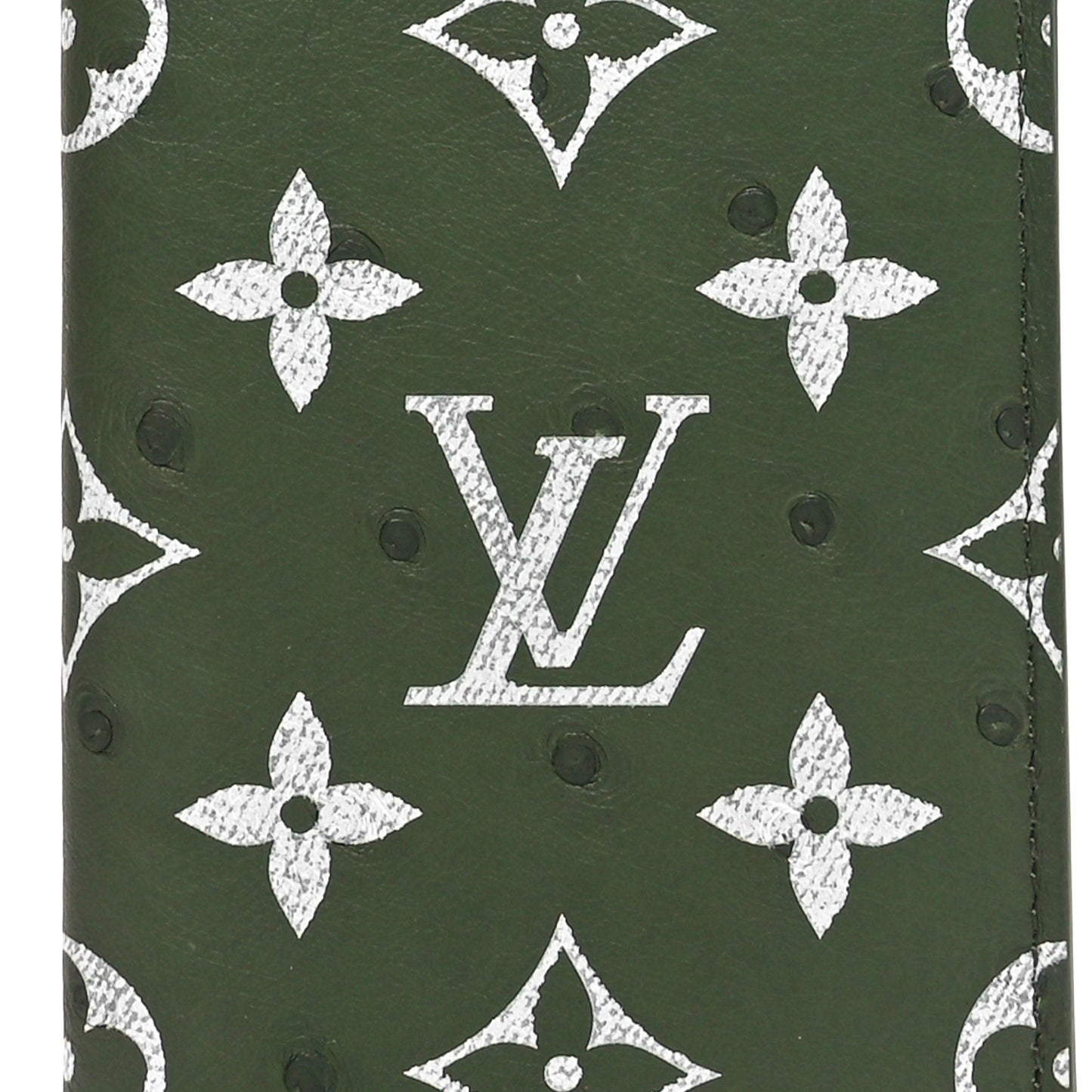 Ostrich Monogram Pocket Organizer Cactus