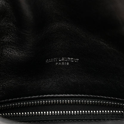 Saint Laurent Lambskin Quilted Toy Loulou Puffer Monogram Chain Satchel Black 6 of 16