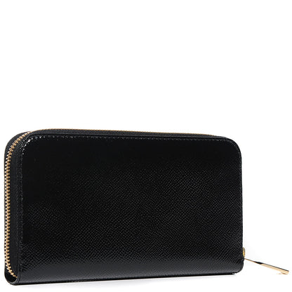 Burberry Patent London Leather Large Zippg Zip Around Wallet Black 3 of 8