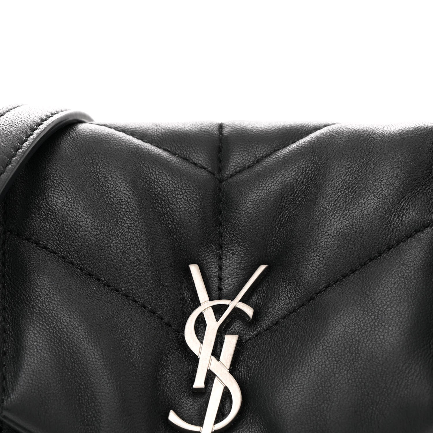 Saint Laurent Lambskin Quilted Toy Loulou Puffer Monogram Chain Satchel Black 8 of 11