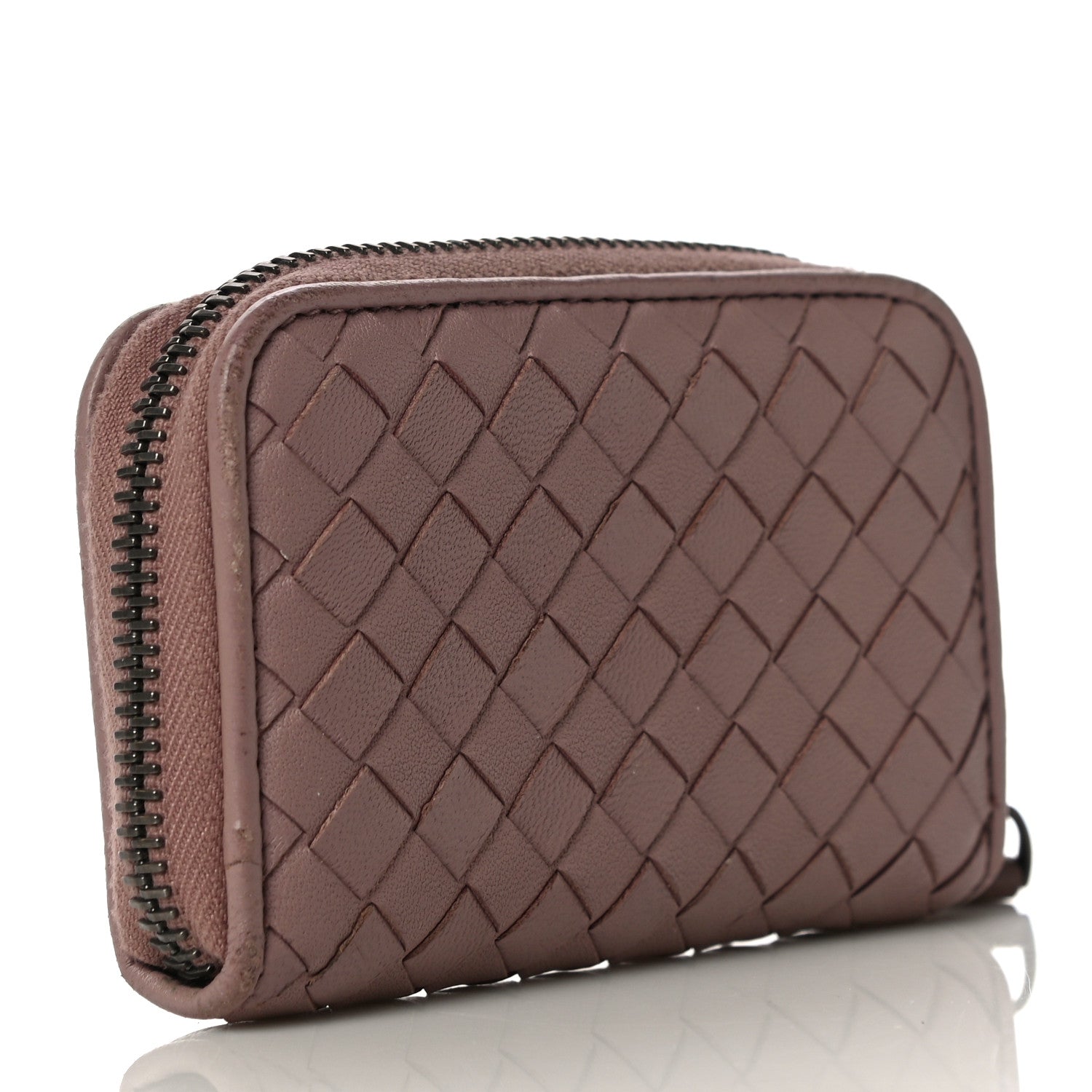 Bottega Veneta Nappa Intrecciato Zip Around Coin Purse Truffle 3 of 8