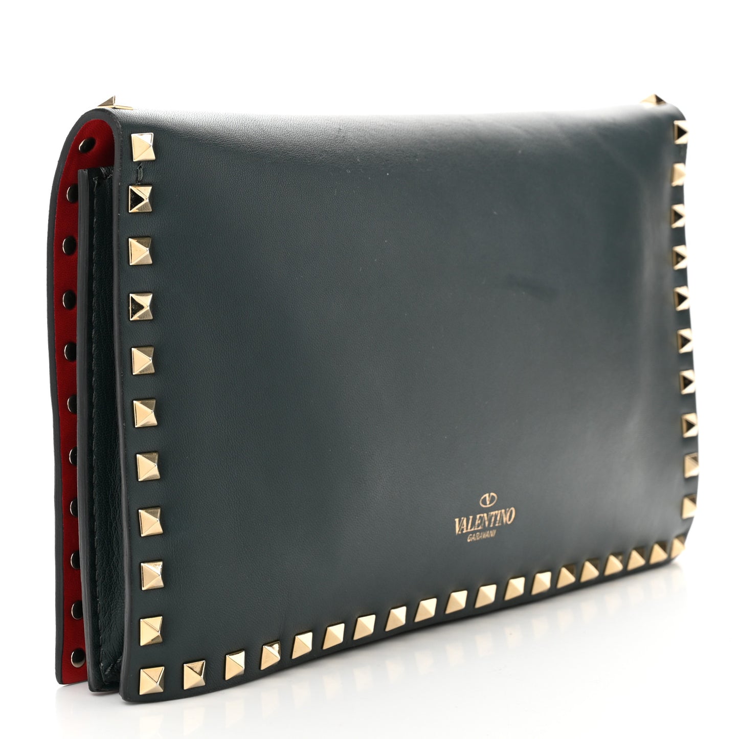 Nappa Rockstud Wristlet Clutch Jungle