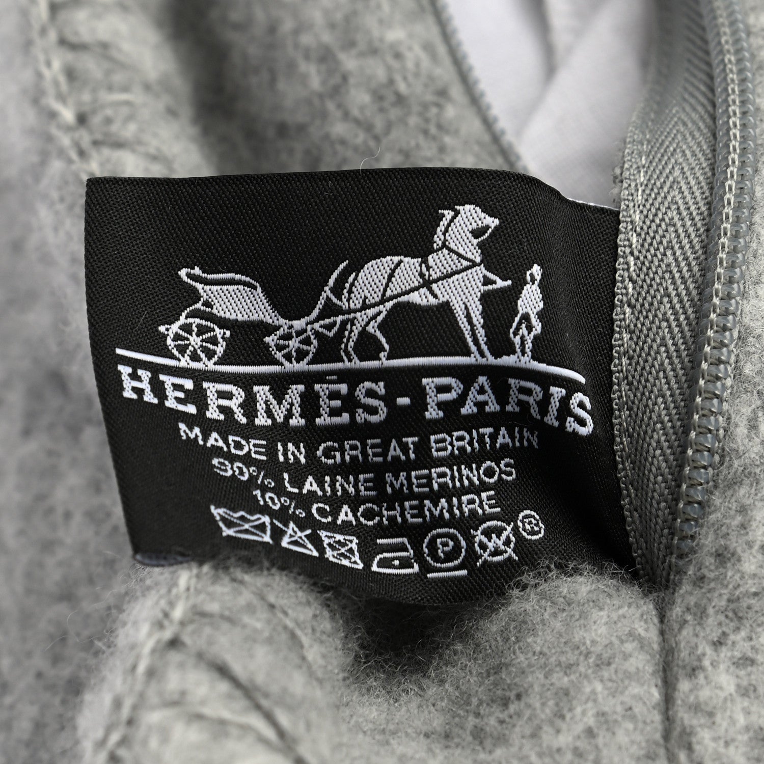 Hermes Wool Cashmere Avalon III Pillow PM Ecru Gris Clair 3 of 3