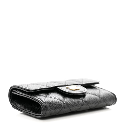 Chanel Caviar Quilted Flap Card Holder Wallet Black 4 of 9
