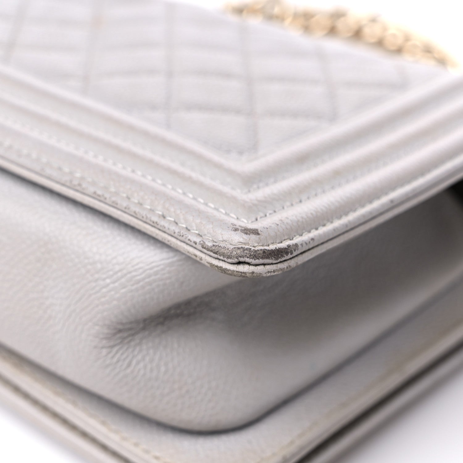 Chanel Caviar Quilted Medium Boy Flap Light Grey 11 of 20