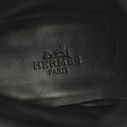 Hermes Glossed Calfskin Funk Ankle Boots 37 Black 7 of 14