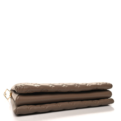 Louis Vuitton Lambskin Embossed Monogram Coussin MM Taupe 4 of 11