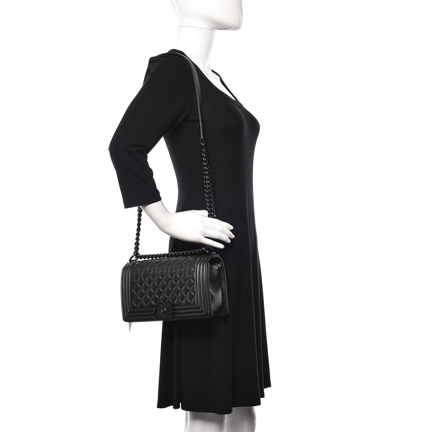 Chanel Caviar Quilted Medium Boy Flap So Black 2 of 13