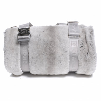 Chanel Rabbit Fur Sport Shoulder Bag Grey 1 of 10
