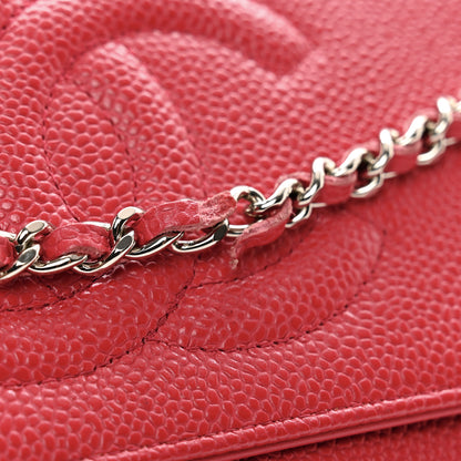 Chanel Caviar Timeless CC Wallet on Chain WOC Dark Pink 10 of 11