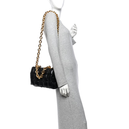 Bottega Veneta Lambskin Maxi Intreccio Padded Chain Cassette Crossbody Bag Black 2 of 10