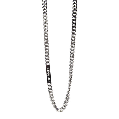 Chanel Oversized Chain Logo Necklace Ruthenium 1 of 7