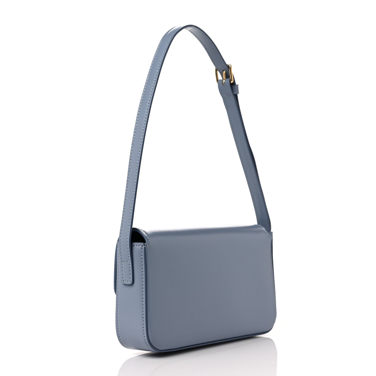 Celine Shiny Calfskin Triomphe Shoulder Bag Arctic Blue 2 of 9