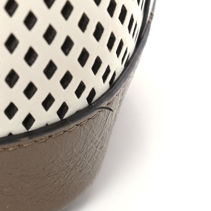 Fendi Vitello Liberty Glossy Lambskin F is Fendi Perforated Mini Mon Tresor Bucket Bag White Ice Rust Maya 12 of 12