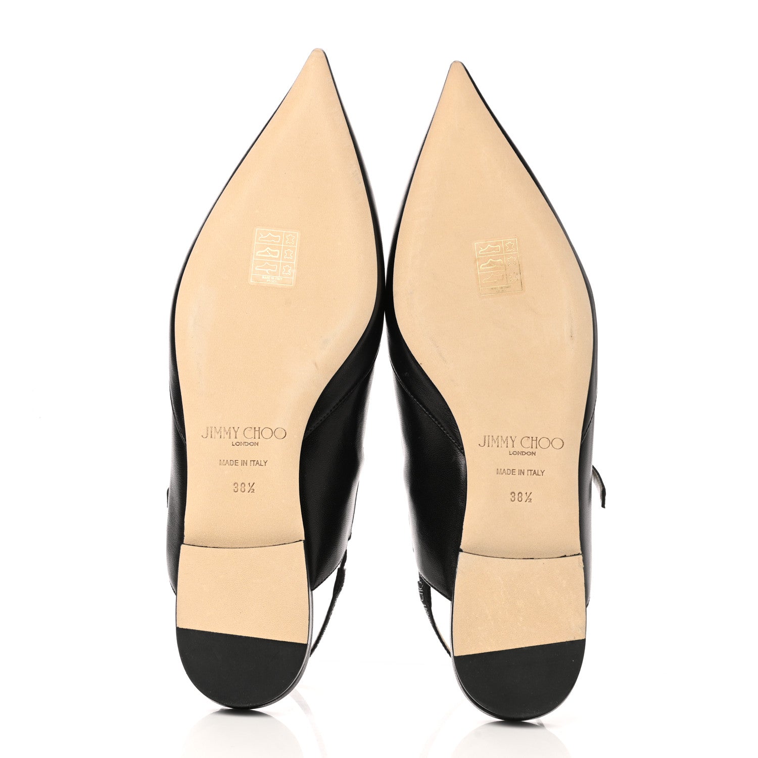 Jimmy Choo Goatskin Ree Slingback Flats 38.5 Black 5 of 8