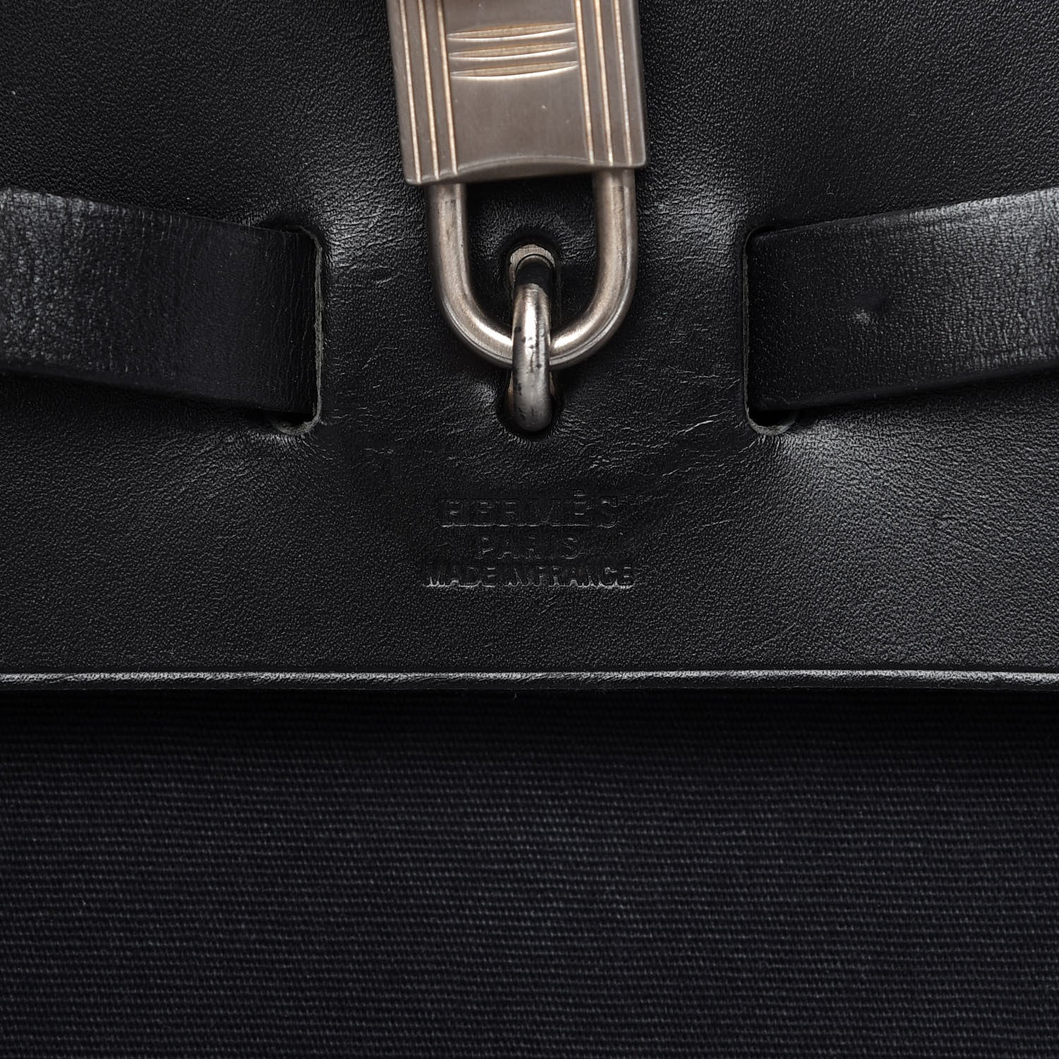 Hermes Toile Vache Calfskin Herbag 30 PM Backpack Black 10 of 10