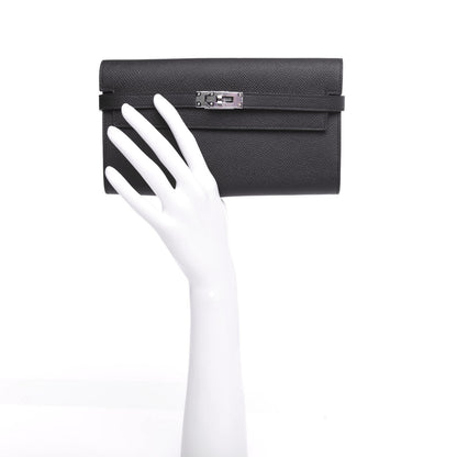 Hermes Epsom Kelly Longue Wallet Black 2 of 7