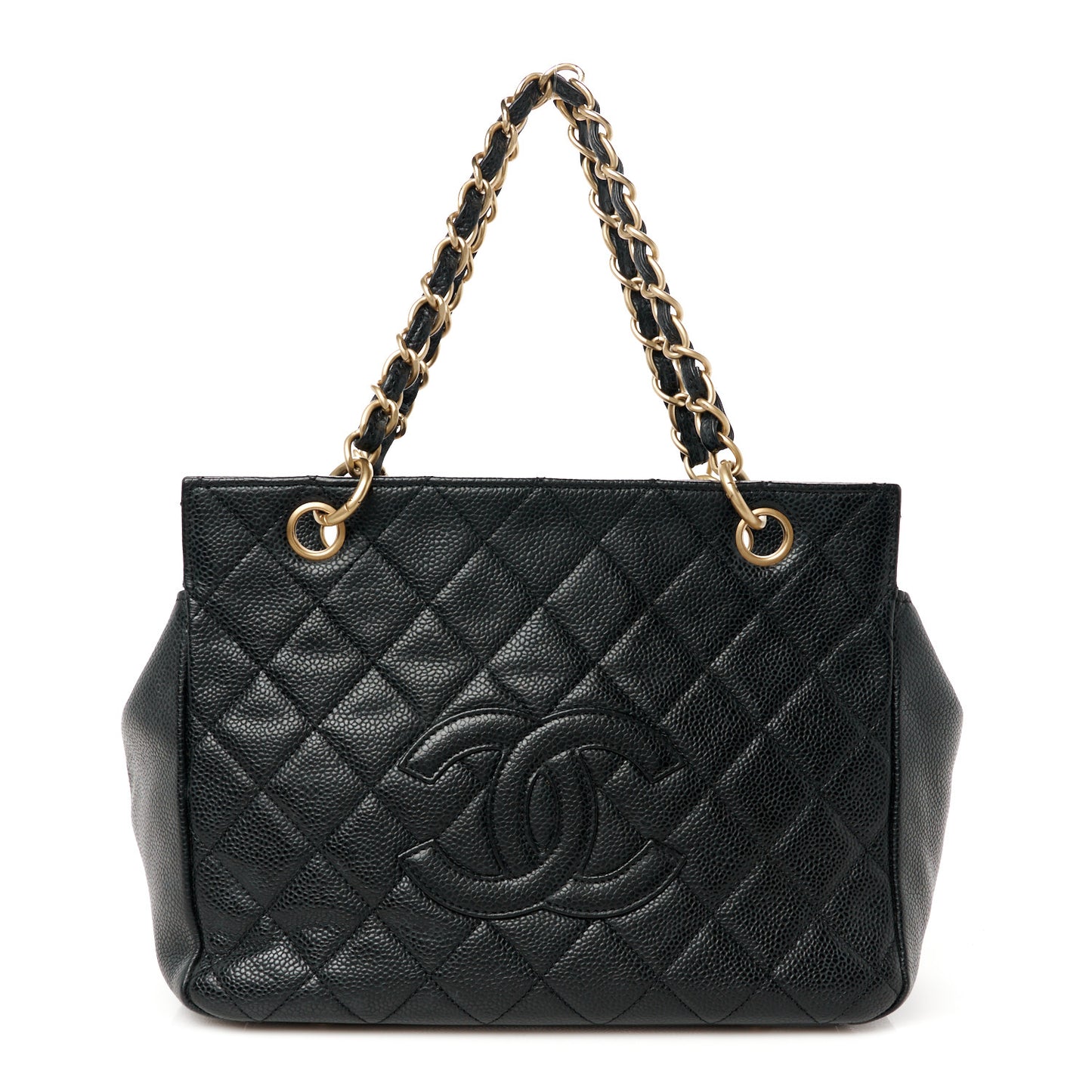 Caviar Quilted Petit Timeless Tote PTT Black