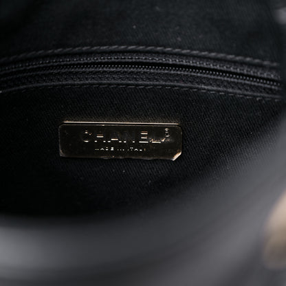 Chanel Grained Calfskin Stitched Small Drawstring Bag Black 6 of 10