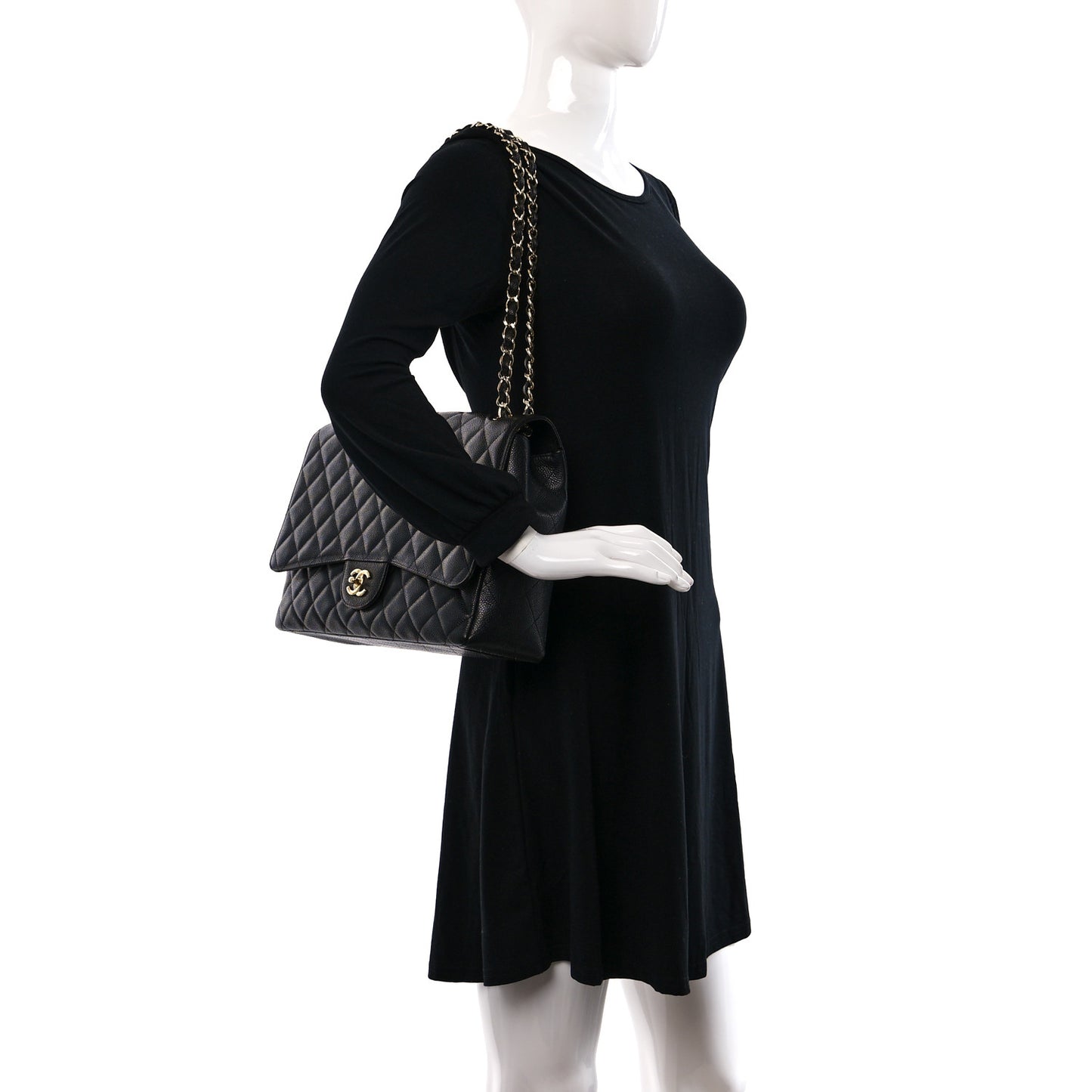 Caviar Quilted Maxi Single Flap Black