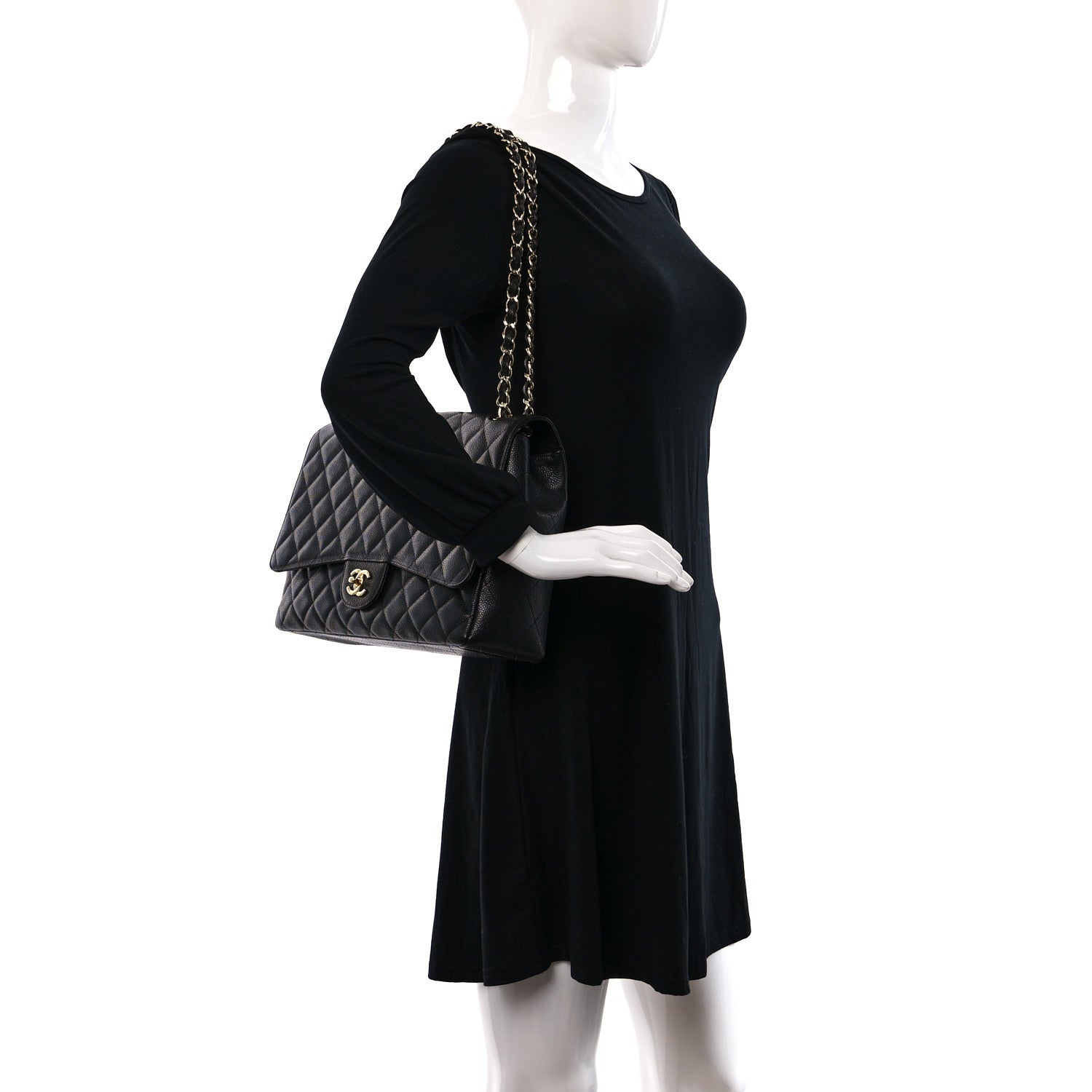 Chanel Caviar Quilted Maxi Single Flap Black 2 of 11