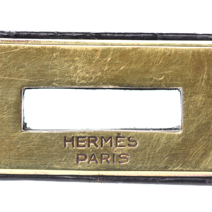 Hermes Shiny Crocodile Kelly Sellier 32 Black 21 of 33