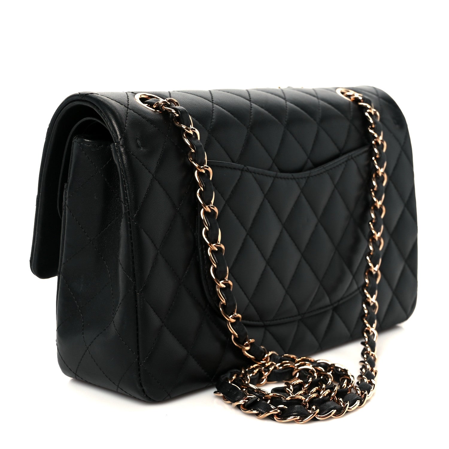 Chanel Lambskin Quilted Medium Double Flap Black 3 of 12