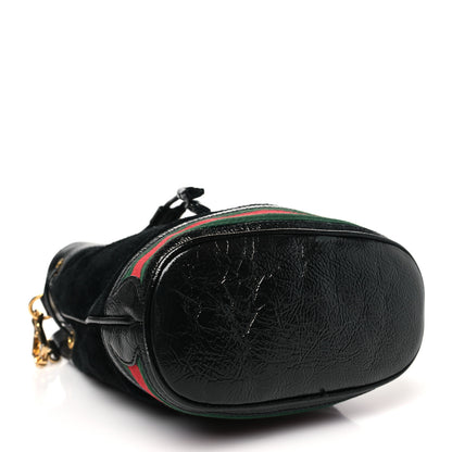 Gucci Suede Patent Web Small Ophidia Bucket Bag Black 4 of 10