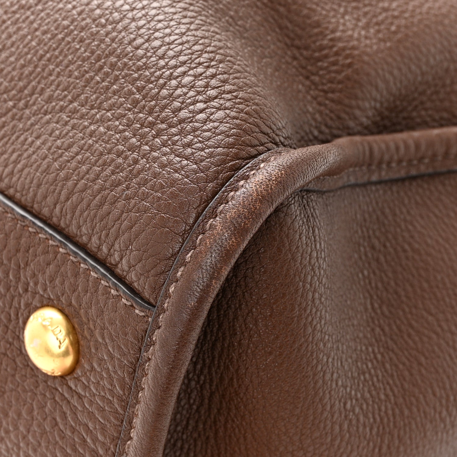 Prada Vitello Daino Shopping Satchel Bruciato 12 of 13