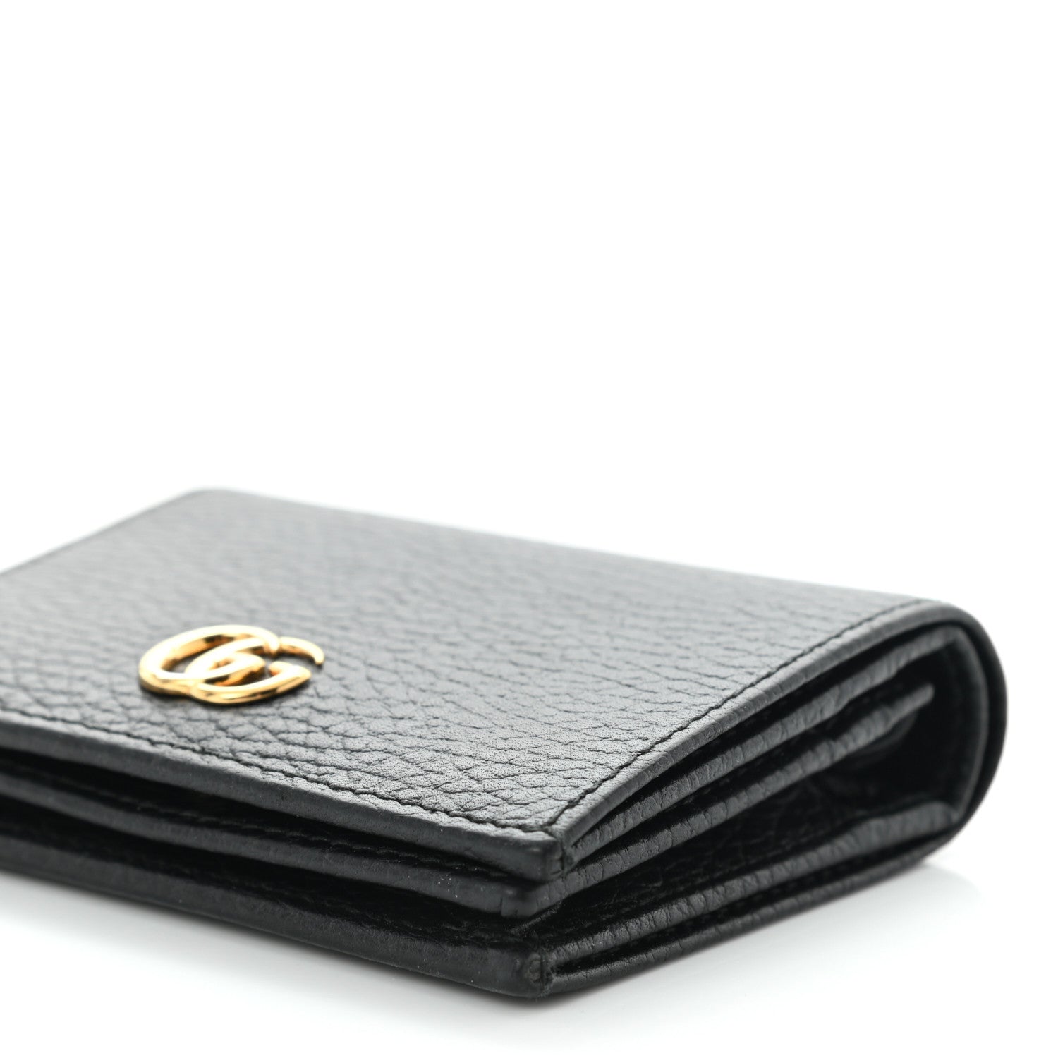 Gucci Pebbled Calfskin GG Marmont Card Case Black 9 of 9