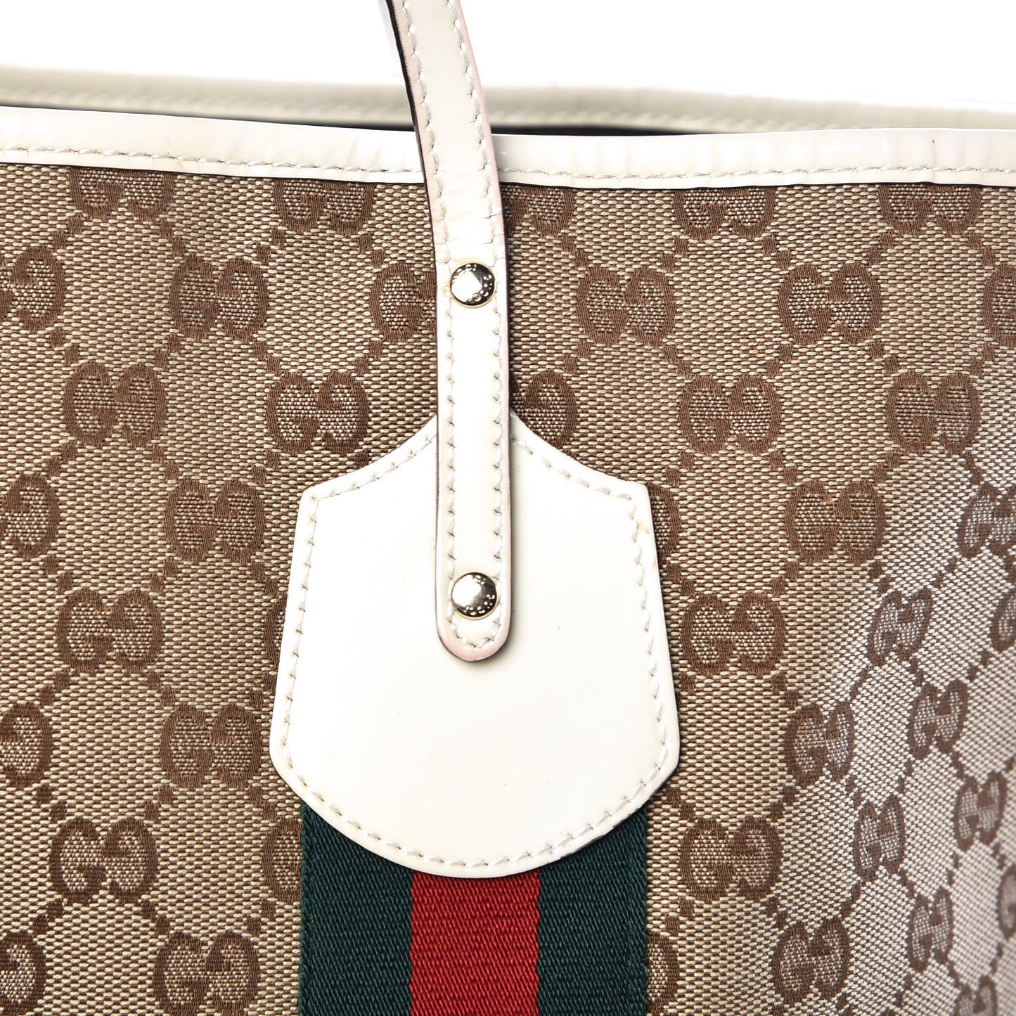Monogram Web Large Jolie Tote White