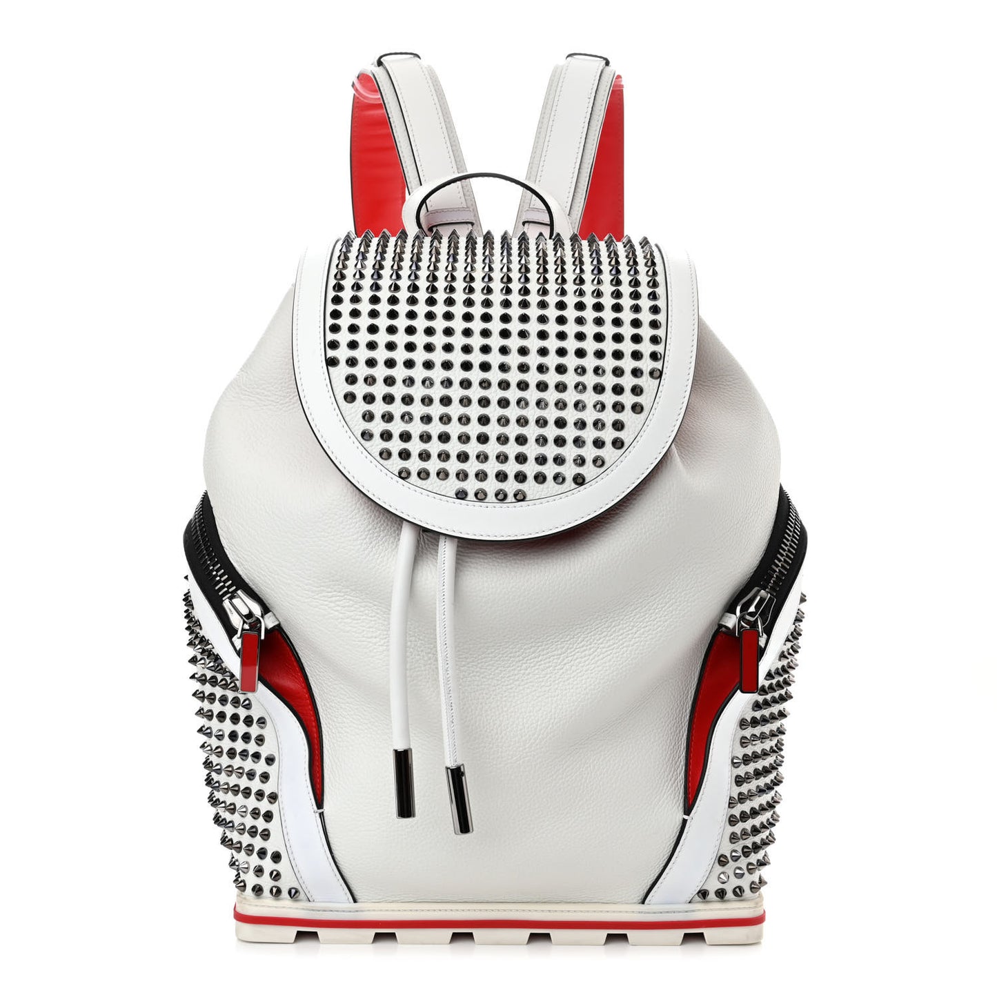 Calfskin Spiked Explorafunk Backpack White
