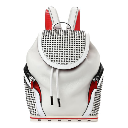 Christian Louboutin Calfskin Spiked Explorafunk Backpack White 1 of 21