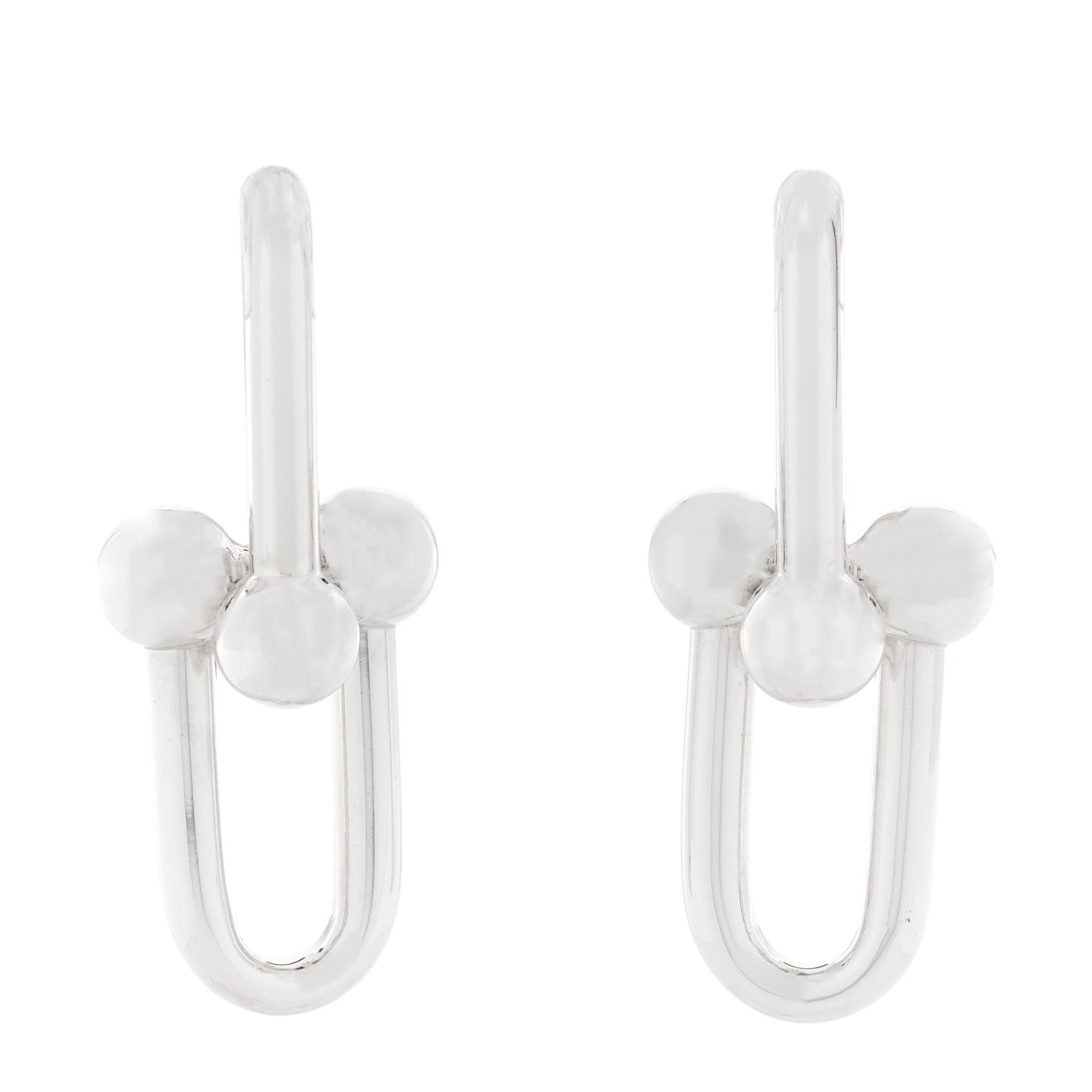 Tiffany Sterling Silver Extra Large HardWear Link Earrings 1 of 4