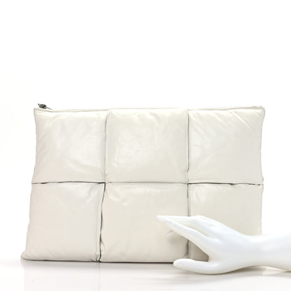 Bottega Veneta Calfskin Maxi Intrecciato Puffy Pouch White 2 of 9