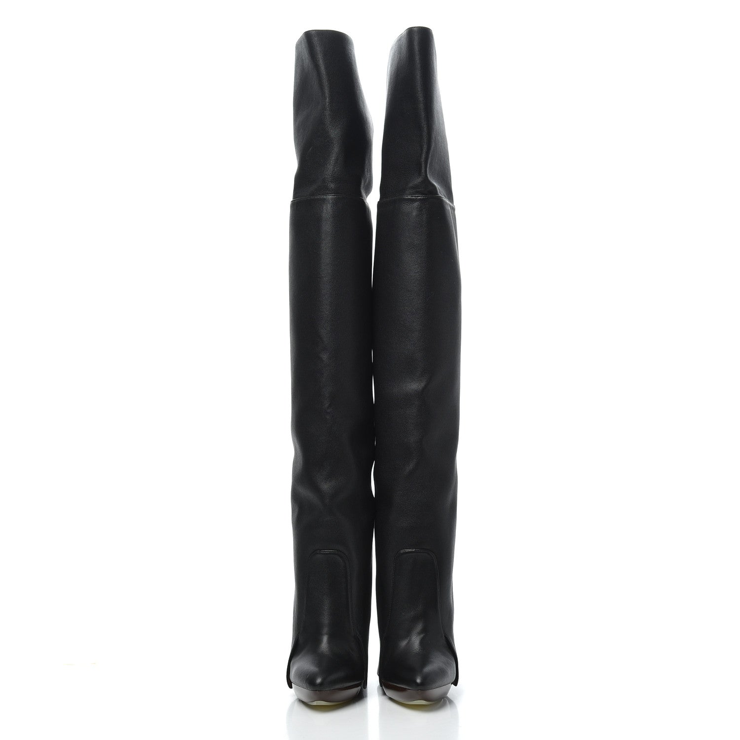 Givenchy Calfskin Newton Over The Knee Boots 35.5 Black Marron 2 of 18
