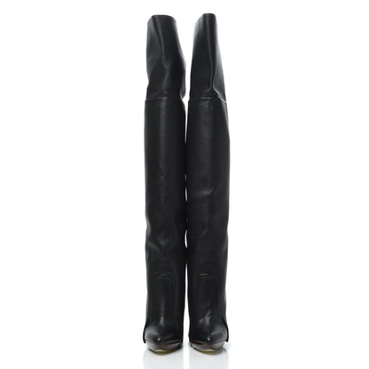 Givenchy Calfskin Newton Over The Knee Boots 35.5 Black Marron 2 of 18