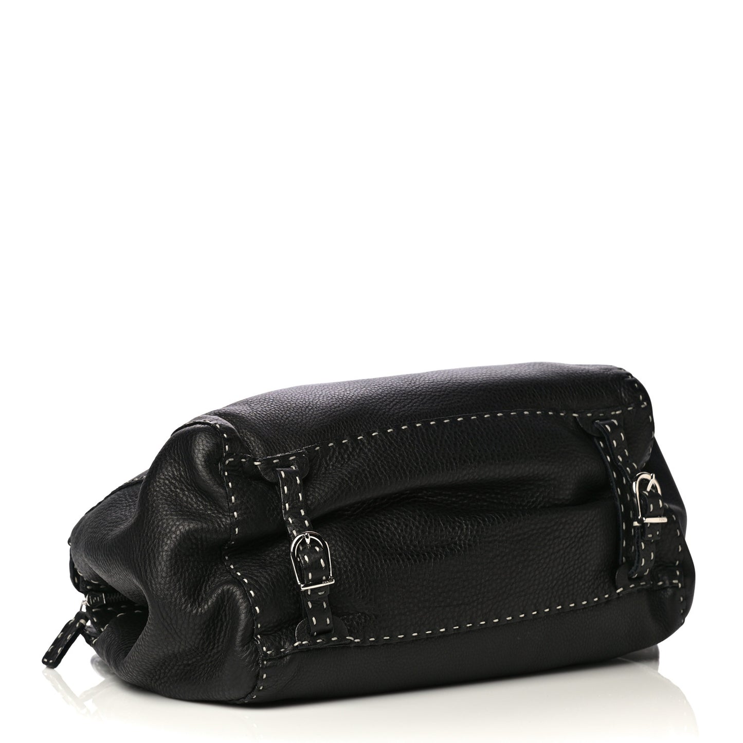 Calfskin Romano Selleria Satchel Black