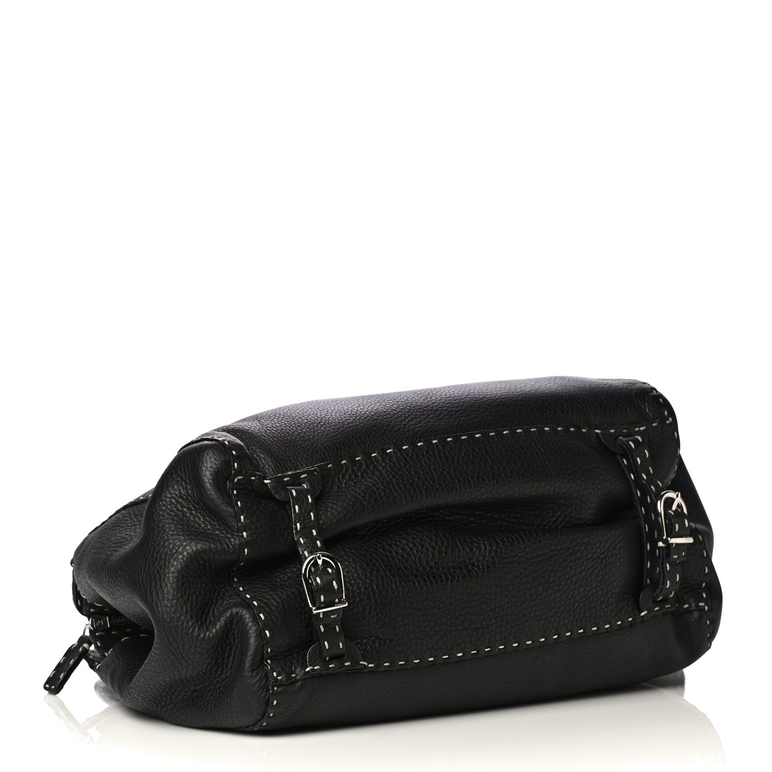 Fendi Calfskin Romano Selleria Satchel Black 7 of 8