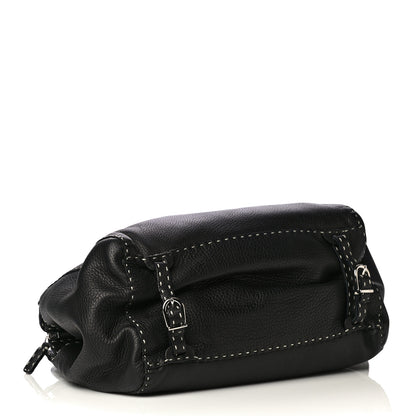 Fendi Calfskin Romano Selleria Satchel Black 7 of 8