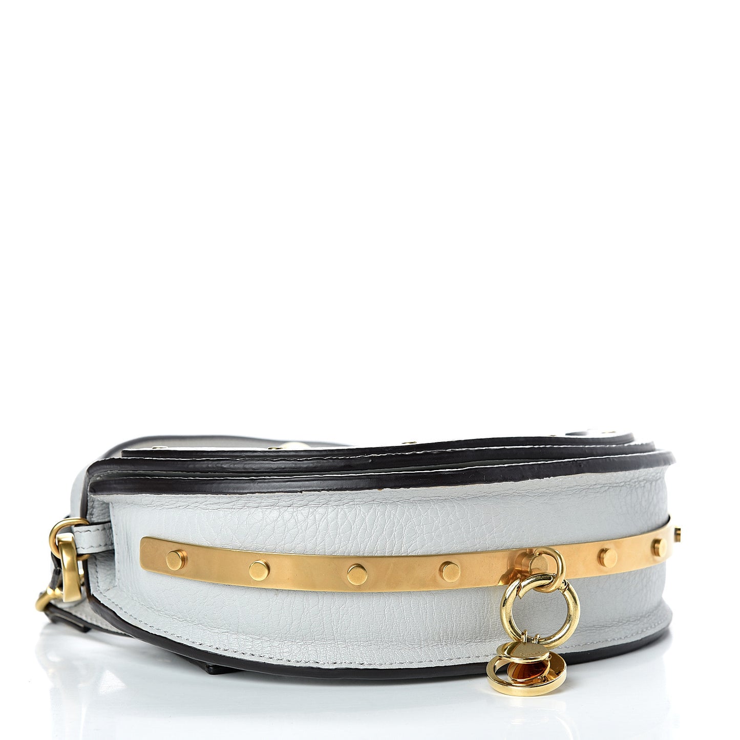 Calfskin Small Nile Bracelet Minaudiere Bag Airy Grey