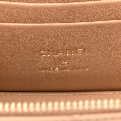 Chanel Lambskin Quilted Pearl Crush Small Vanity Case With Chain Beige 6 of 11