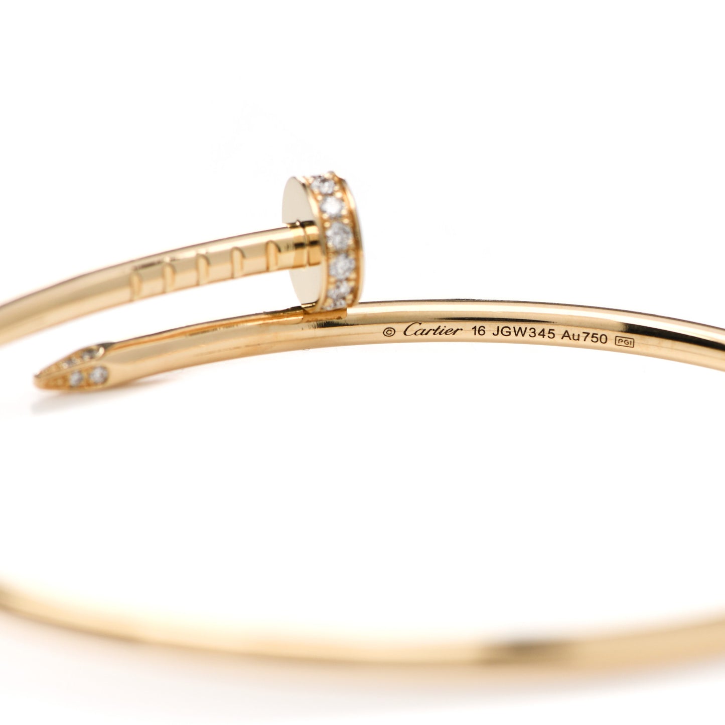 18K Yellow Gold Diamond Small Juste Un Clou Bracelet 16