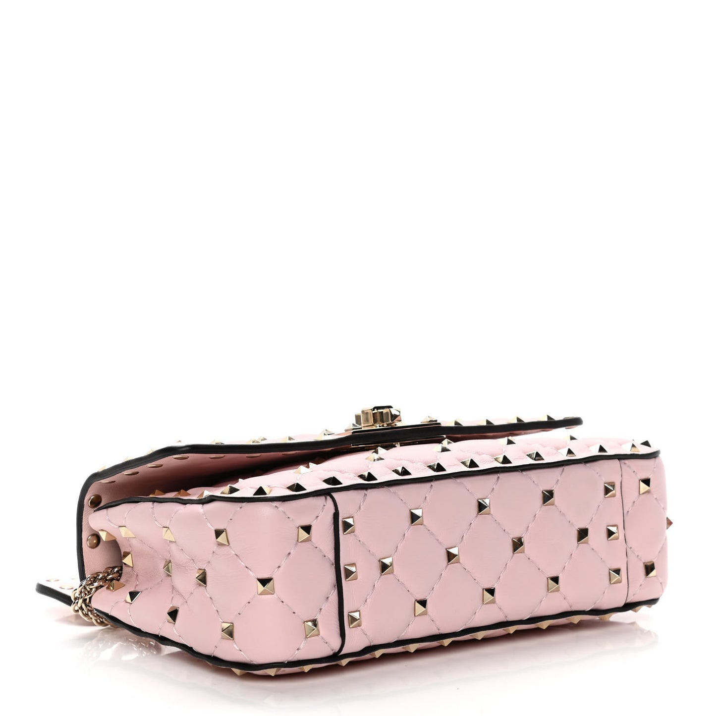 Nappa Small Rockstud Spike Shoulder Bag Water Rose