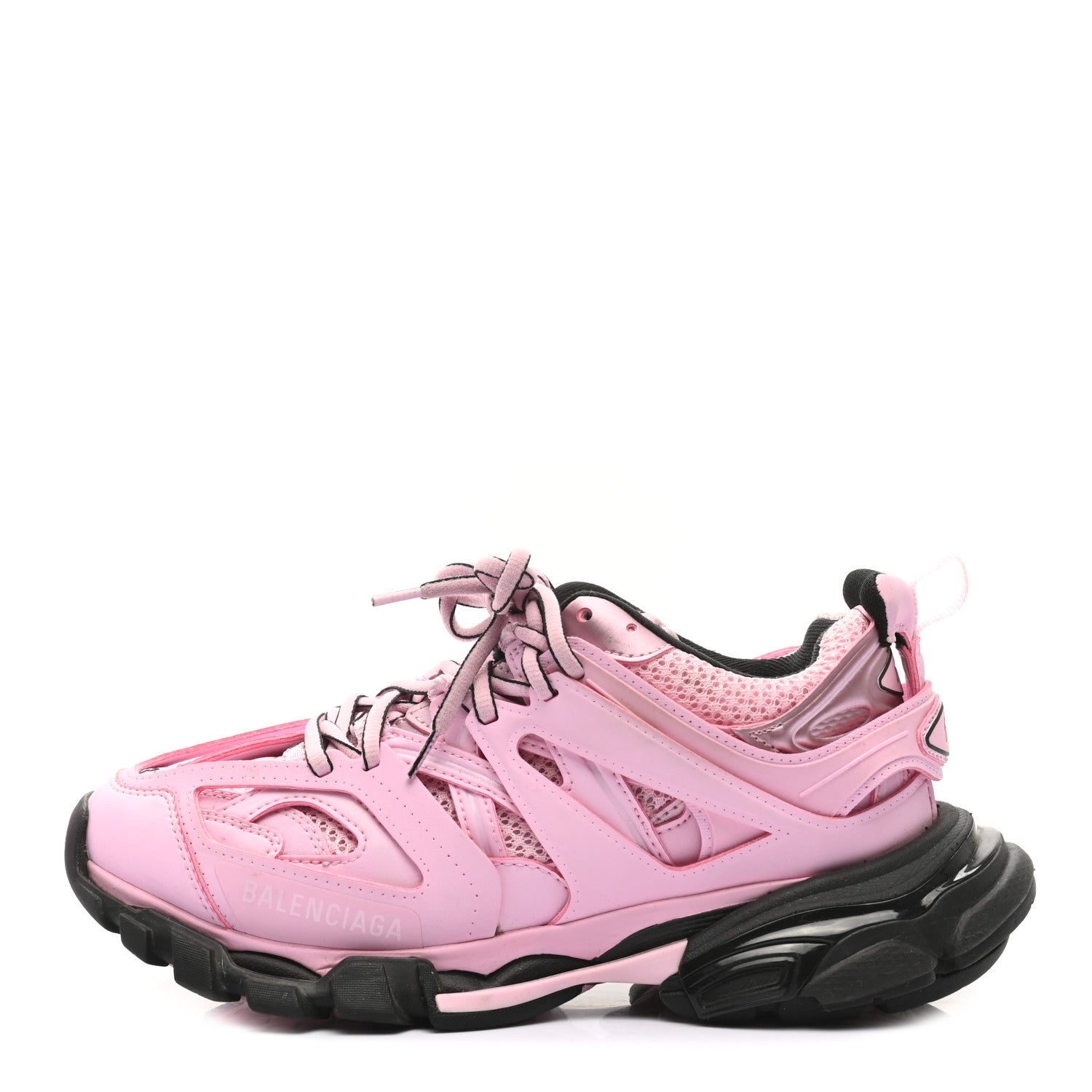 Balenciaga Rubber Fabric Bi-Color Womens Track Sneakers 37 Pink Black 1 of 8