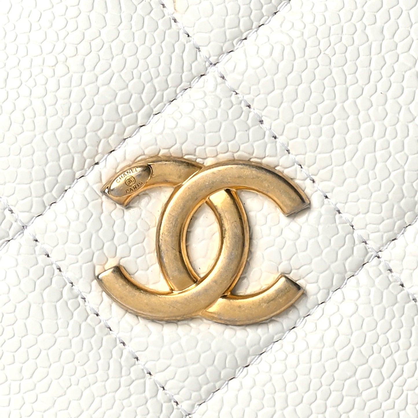 Caviar Quilted Coin Purse Belt Bag White