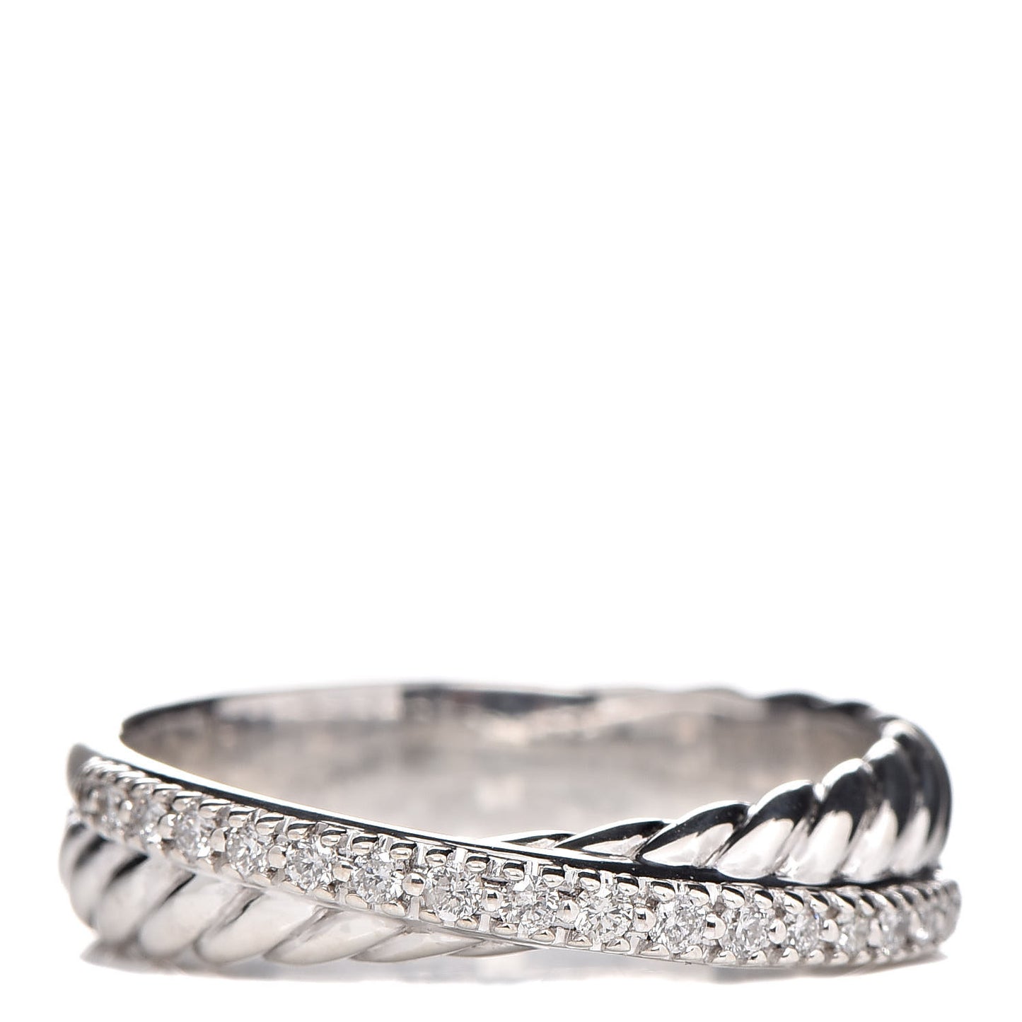 Sterling Silver Diamond 5mm Crossover Ring 54 7