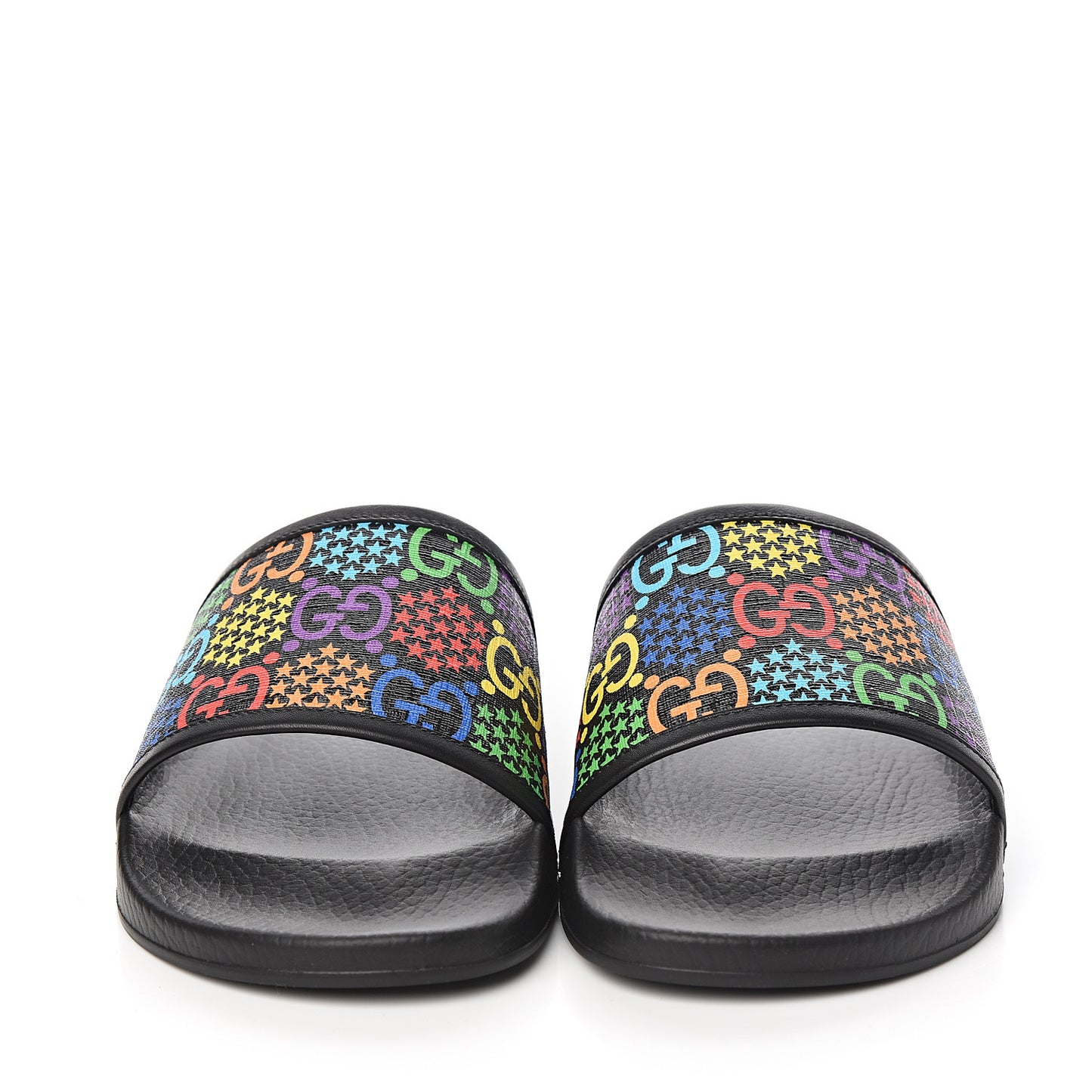 GG Supreme Monogram Psychedelic Mens Slide Sandals 10 Black Multicolor
