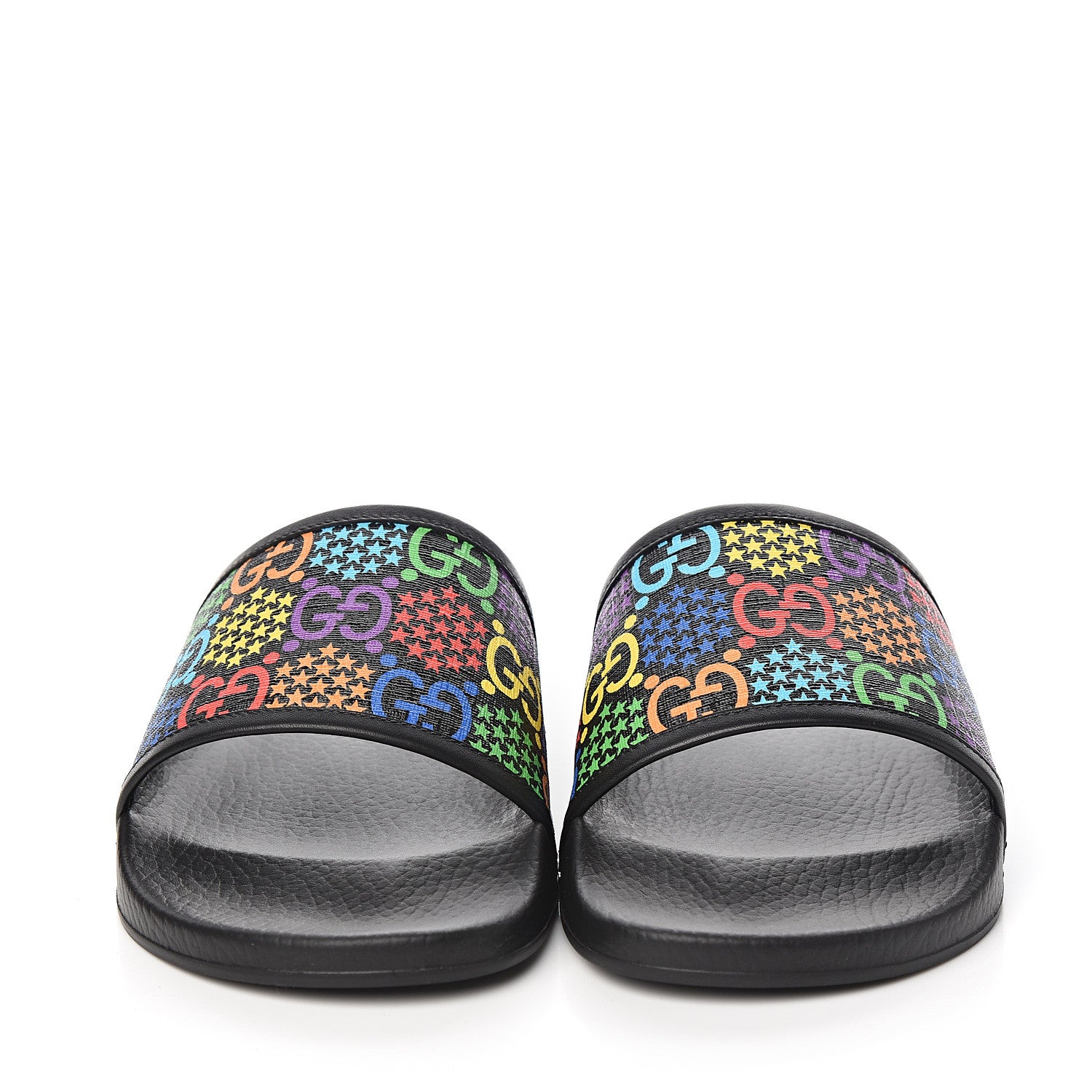 Gucci GG Supreme Monogram Psychedelic Mens Slide Sandals 10 Black Multicolor 2 of 11