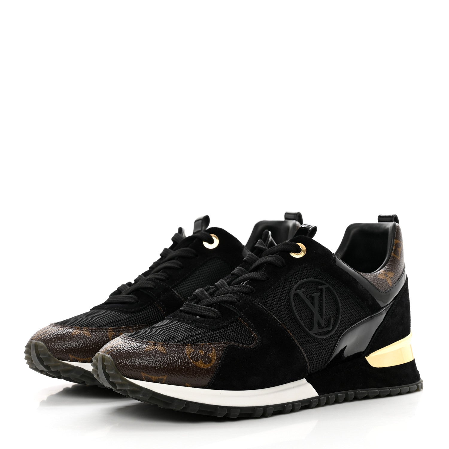 Louis Vuitton Suede Monogram Run Away Sneakers 38.5 Black 3 of 8